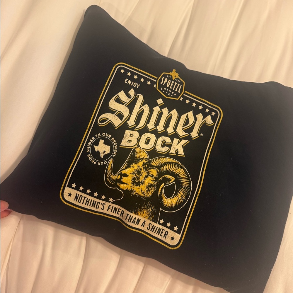 Champion Black Sweatshirt with Yellow Shiner Bock Graphic
